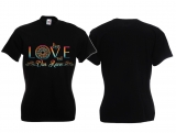 Frauen T-Shirt - Love our Race - schwarz/bunt - Motiv1 Frauen T-Shirt - Love our Race - schwarz/bunt - Motiv1