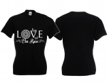 Frauen T-Shirt - Love our Race - schwarz/weiß - Motiv1 Frauen T-Shirt - Love our Race - schwarz/weiß - Motiv1