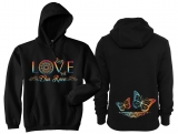 Frauen - Kapuzenpullover - Love our Race - schwarz/bunt - Motiv2 Frauen - Kapuzenpullover - Love our Race - schwarz/bunt - Motiv2