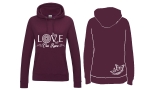 Frauen College Hoodie - Love our Race - burgundy Frauen College Hoodie - Love our Race - burgundy