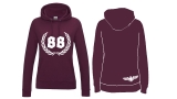 Frauen College Hoodie - 88 - Motiv2 - burgundy Frauen College Hoodie - 88 - Motiv2 - burgundy