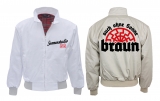 Harrington Jacke - bedruckt - weiß - Sonnenstudio 88 Harrington Jacke - bedruckt - weiß - Sonnenstudio 88